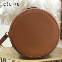 CELINE 賽琳 195192-01  原單 CELINE TAMBOUR TRIOMPHE 新款圓形盒子包刺繡織布配牛皮革中號手袋