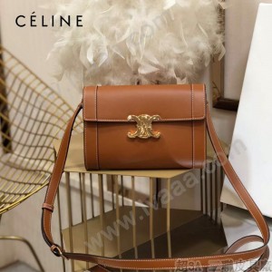 CELINE 賽琳 195263-02 原單 TRIOMPHE 牛皮革飾帶包