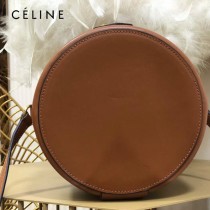 CELINE 賽琳 195192-02  原單 CELINE TAMBOUR TRIOMPHE 新款圓形盒子包刺繡織布配牛皮革中號手袋