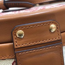 CELINE 賽琳 195192-02  原單 CELINE TAMBOUR TRIOMPHE 新款圓形盒子包刺繡織布配牛皮革中號手袋