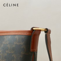 CELINE 賽琳-01  原單 TRIOMPHE CANVAS标志印花老花小号水桶包