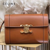 CELINE 賽琳 195263-02 原單 TRIOMPHE 牛皮革飾帶包