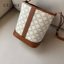 CELINE 賽琳-02  原單 TRIOMPHE CANVAS标志印花老花小号水桶包