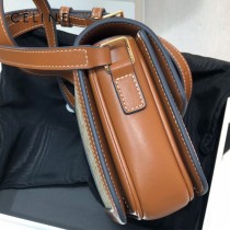CELINE 賽琳 188423 原單 CELINE TRIOMPHE凱旋門Teen Box 老花料配牛皮邊郵差包豆腐包