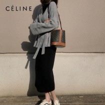 CELINE 賽琳-01  原單 TRIOMPHE CANVAS标志印花老花小号水桶包