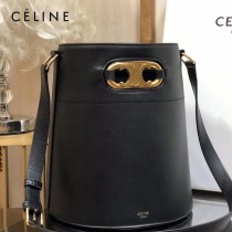 CELINE 賽琳 193043 原單新款BUCKET MAILLON TRIOMPHE  緞面牛皮革肩背水桶包