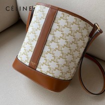 CELINE 賽琳-02  原單 TRIOMPHE CANVAS标志印花老花小号水桶包