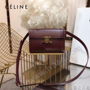 CELINE 賽琳 195263-05 原單 TRIOMPHE 牛皮革飾帶包