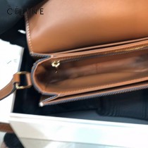 CELINE 賽琳 188423 原單 CELINE TRIOMPHE凱旋門Teen Box 老花料配牛皮邊郵差包豆腐包