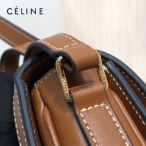 CELINE 賽琳 188423 原單 CELINE TRIOMPHE凱旋門Teen Box 老花料配牛皮邊郵差包豆腐包