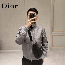 Dior-03  迪奧原版皮新款Dio Saddle Bag 迪20新款老花藍馬鞍包腰包胸包