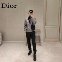 Dior-02  迪奧原版皮新款Dio Saddle Bag 迪20新款老花藍馬鞍包腰包胸包