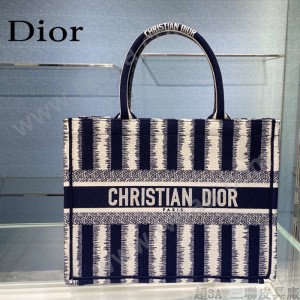 Dior迪奧-01  條紋Book Tote 小號手袋購物袋