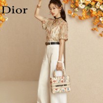 Dior-01  迪奧原單五格刺繡戴妃包  通體飾以本季標誌性的Tie