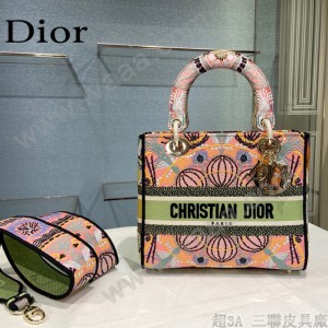 Dior-07  迪奧原單五格刺繡戴妃包  通體飾以本季標誌性的Tie