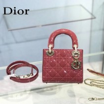 Dior-01  迪奧 Lady Dior 小号漆皮四格菱格戴妃包