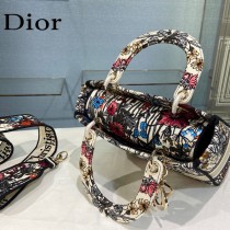 Dior-04  迪奧原單五格刺繡戴妃包  通體飾以本季標誌性的Tie