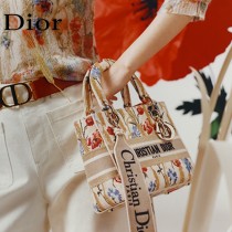 Dior-01  迪奧原單五格刺繡戴妃包  通體飾以本季標誌性的Tie