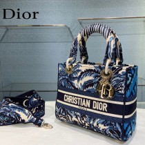 Dior-05  迪奧原單五格刺繡戴妃包  通體飾以本季標誌性的Tie