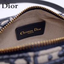 Dior 迪奧原單新款藍色 Oblique 印花腰包