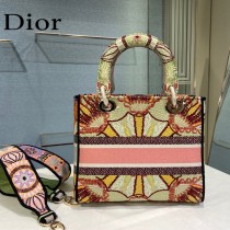 Dior-07  迪奧原單五格刺繡戴妃包  通體飾以本季標誌性的Tie