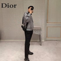 Dior-01  迪奧原版皮新款Dio Saddle Bag 迪20新款老花藍馬鞍包腰包胸包