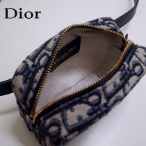 Dior 迪奧原單新款藍色 Oblique 印花腰包