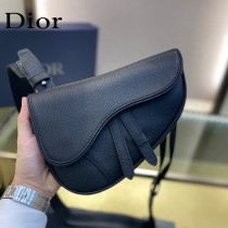 Dior-03  迪奧原版皮新款Dio Saddle Bag 迪20新款老花藍馬鞍包腰包胸包