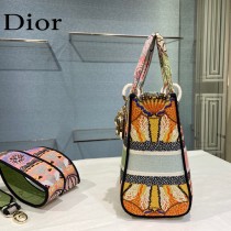 Dior-07  迪奧原單五格刺繡戴妃包  通體飾以本季標誌性的Tie