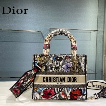 Dior-04  迪奧原單五格刺繡戴妃包  通體飾以本季標誌性的Tie