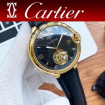 卡地亚 CARTIER  高級定製全自動機械機芯男士藍氣球陀飛輪腕表