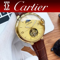卡地亚 CARTIER  高級定製全自動機械機芯男士藍氣球陀飛輪腕表