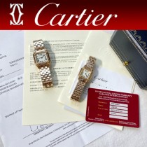 卡地亞CARTIER原單獵豹PANTHERE DE系列瑞士鑲鉆款石英方形手表