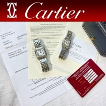 卡地亞CARTIER原單獵豹PANTHERE DE系列瑞士鑲鉆款石英方形手表