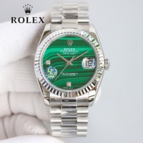 ROLEX恒动劳力士日志36孔雀石星期日历型