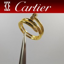 卡地亞Cartier釘子戒指 新款 雙層 鑲鉆戒指