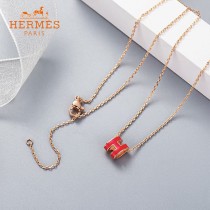HERMES小號愛馬仕項鏈 玫瑰金色，金色白，粉，紅，橙，黑，灰，藍，綠，奶茶色9種滴油色迷你號愛馬仕琺瑯項鏈