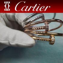 卡地亞釘子手鐲半鉆釘子手鐲亞金材質電鍍18k金
