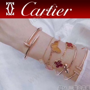 卡地亞釘子手鐲半鉆釘子手鐲亞金材質電鍍18k金