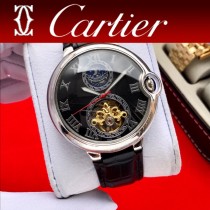 卡地亞CARTIER尊貴紳士潮男三針飛輪全自動機械腕表
