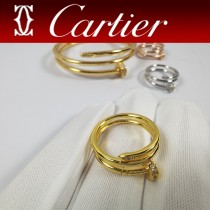 卡地亞Cartier釘子戒指 新款 雙層 鑲鉆戒指