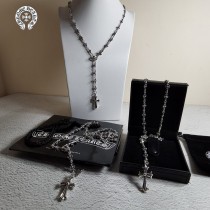 Chrome Hearts 克羅心圓球十字自由伸縮項鏈 男女同款重工打造