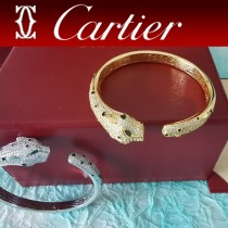 Cartier卡地亞霸氣花斑黑豹鑲鉆手鐲 豹手鐲 Panthere de Cartier豹子手鐲