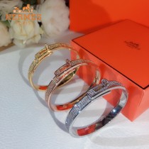 HERMES愛馬仕精工版本滿鉆手鐲 烤漆工藝 亞金材質