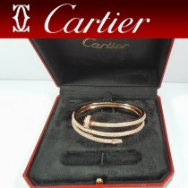 卡地亞滿鉆 雙層手鐲 Cartier釘子手鐲手工鑲嵌 頂級進口八心八箭鉆石