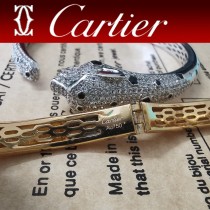 Cartier卡地亞霸氣花斑黑豹鑲鉆手鐲 豹手鐲 Panthere de Cartier豹子手鐲