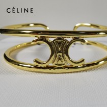 賽琳 celine 高版本 新款金色凱‮門旋‬標誌logo開口手鐲