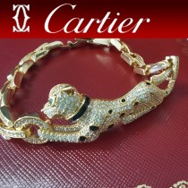 卡地亞霸氣豹紋滿鉆手鏈 Panthere de Cartier豹手鏈 亞金材質男女都可佩戴