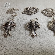 粗鏈款  細鏈款 三種鏈條復古ch克羅心朋克十字架吊項鏈男潮女重工打造質感超好