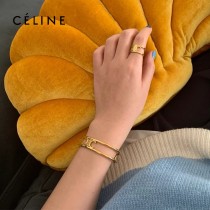 賽琳 celine 高版本 新款金色凱‮門旋‬標誌logo開口手鐲